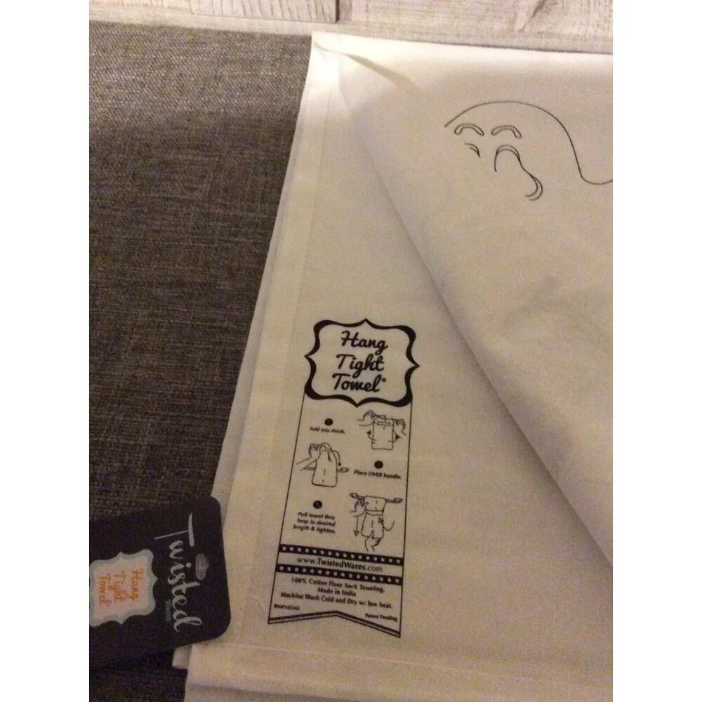 Twisted Wares Hang Tight Cotton Flour Sack Towel Here For The Boos Ghost